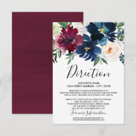 Hochzeit der Blume der Watercolor Burgundy Navy Einladung