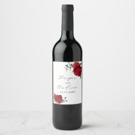 Hochzeit der Blume des Burgund Weinetikett