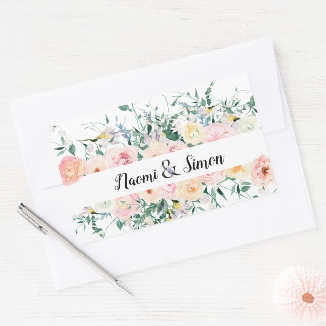 Hochzeit der Blumenbräune Rechteckiger Aufkleber (Umschlag)