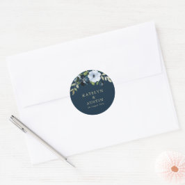 Hochzeit der Blumenflotte und des Goldes Runder Aufkleber