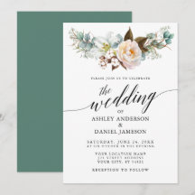 Hochzeit der botanischen Blumenkalligrafie