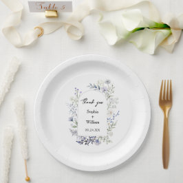 Hochzeit der botanischen Wildblume Pappteller