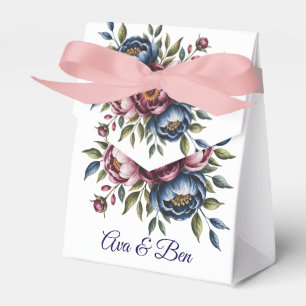 Hochzeit der Burgundy Navy und Blush Peony Geschenkschachtel