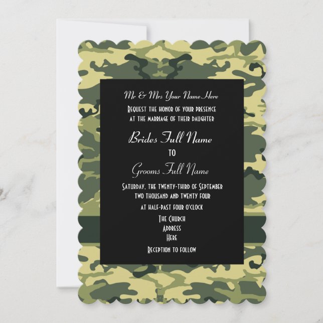 Hochzeit der Camouflage Redneck Einladung (Vorderseite)