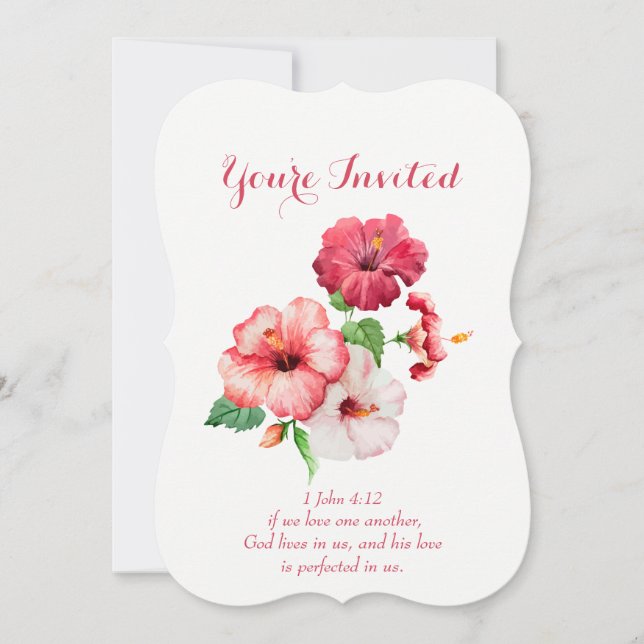 Hochzeit der christlichen Blume Einladung (Vorderseite)