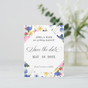 Hochzeit der Cornflower-Wildblume Save The Date