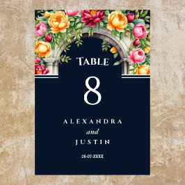 Hochzeit der Creme mediterrane Blumenart Tischnummer