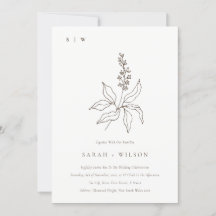 Hochzeit der eleganten Botanischen Blumenkizze