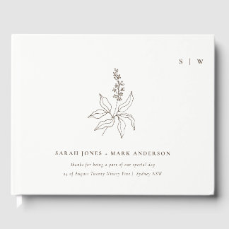 Hochzeit der eleganten botanischen Blumenzettel Gästebuch