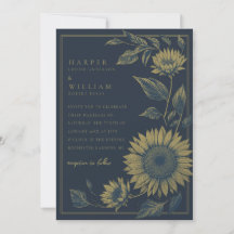 Hochzeit der eleganten Marine und der Goldblume