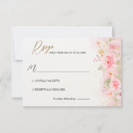 Hochzeit der eleganten Rose RSVP Karte