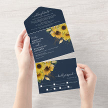Hochzeit der eleganten Sonnenblumen-Marine