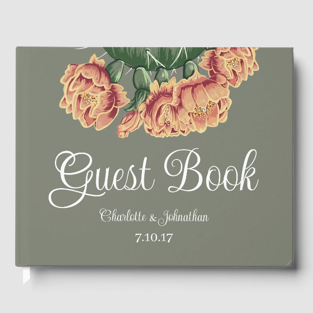 Hochzeit der eleganten Wüste Gästebuch (Vorderseite)