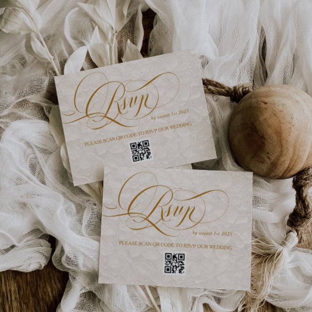 Hochzeit der Elfenbeinflorromantik RSVP Karte (Von Creator hochgeladen)