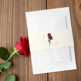 Hochzeit der Elfenbeingoldene Rose Einladungsbanderole