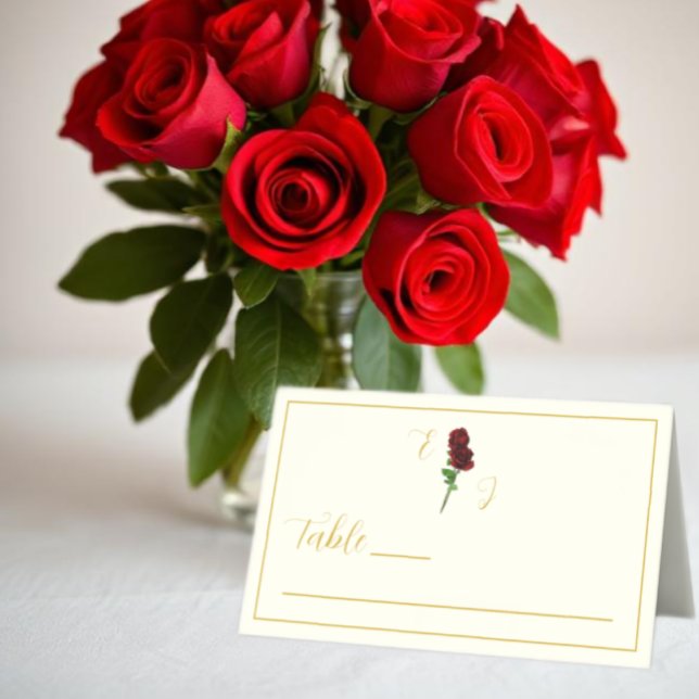 Hochzeit der Elfenbeingoldene Rose Platzkarte (Von Creator hochgeladen)