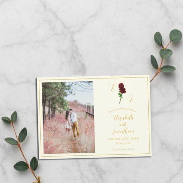 Hochzeit der Elfenbeingoldene Rose Save The Date (Von Creator hochgeladen)