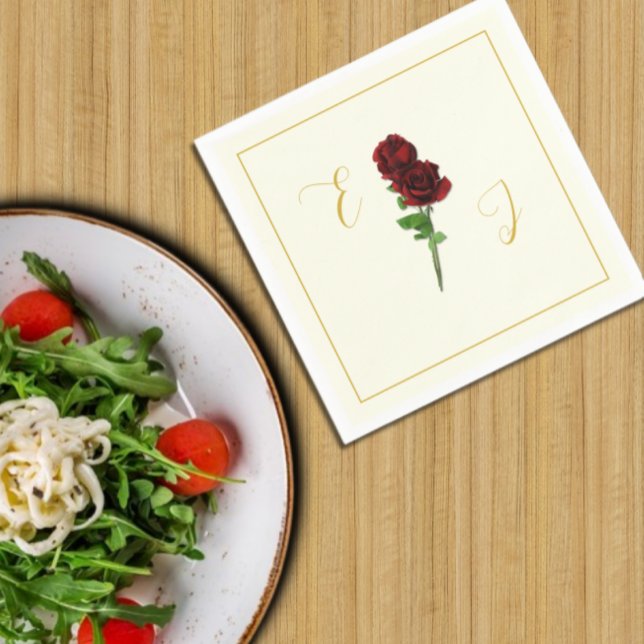 Hochzeit der Elfenbeingoldene Rose Serviette (Von Creator hochgeladen)