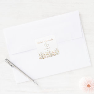 Hochzeit der Elfenbeinküste und der Wildblume Blus Quadratischer Aufkleber