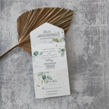 Hochzeit der Eukalyptus-Goldkalligrafie