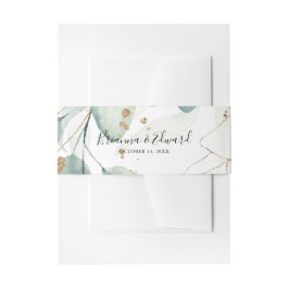 Hochzeit der Eukalyptus-Goldkalligrafie Einladungsbanderole
