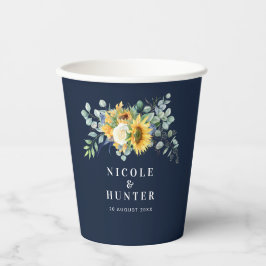 Hochzeit der Eukalyptus-Sonnenblume Pappbecher