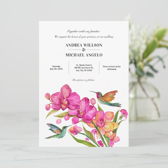 Hochzeit der Flora und Fauna Einladung (Stehend Vorderseite)