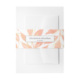 Hochzeit der Flora und Fauna in Gold Peach Einladungsbanderole