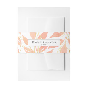 Hochzeit der Flora und Fauna in Gold Peach Einladungsbanderole