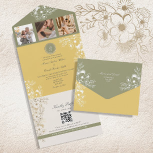 Hochzeit der Gelbblütenblume All In One Einladung