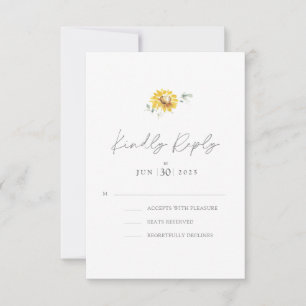 Hochzeit der Gelbblütenblume RSVP Karte
