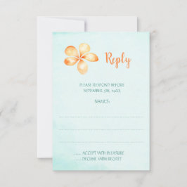 Hochzeit der Gelben Plumeria mit tropischen Blumen RSVP Karte