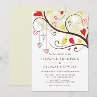 Hochzeit der Gelben und Roten Whimsikalen Lovebird
