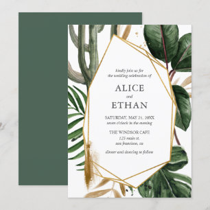 Hochzeit der geometrischen tropischen Vegetation Einladung
