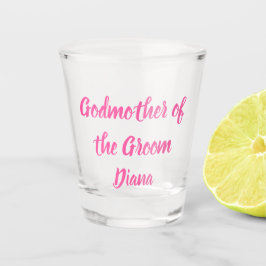 Hochzeit der Godmutter des Groom-Pink-Individuelle Schnapsglas