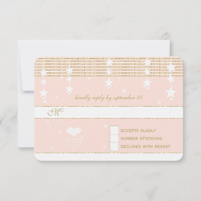 Hochzeit der Gold Rose unter den Sternen UAWG RSVP Karte (Vorderseite)