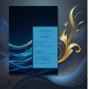 Hochzeit der Golden Accented Abstrakt Ocean Waves