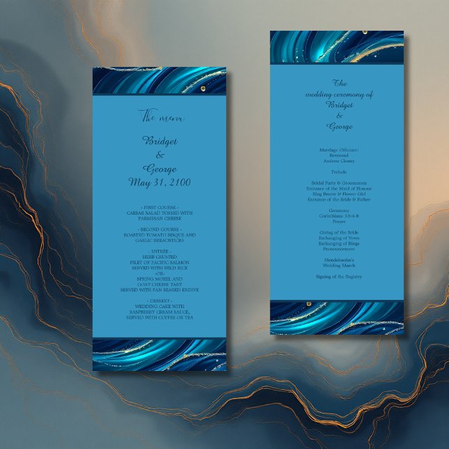 Hochzeit der Golden Accented Abstrakt Ocean Waves Programm (Von Creator hochgeladen)