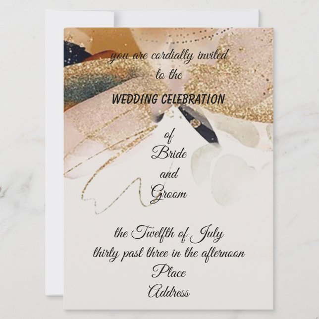 Hochzeit der "Golden Dragonfly" Einladung (Vorderseite)