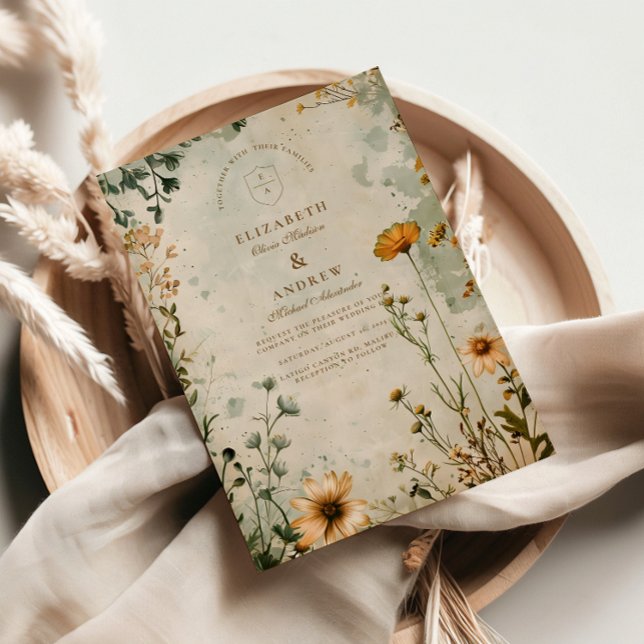 Hochzeit der Goldenen Wiese-Wildblume Einladung (Von Creator hochgeladen)