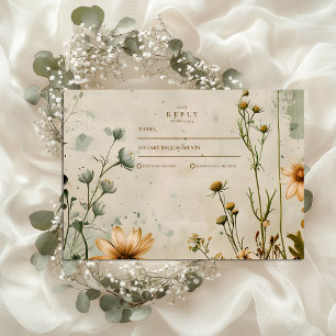 Hochzeit der Goldenen Wiese-Wildblume RSVP Karte