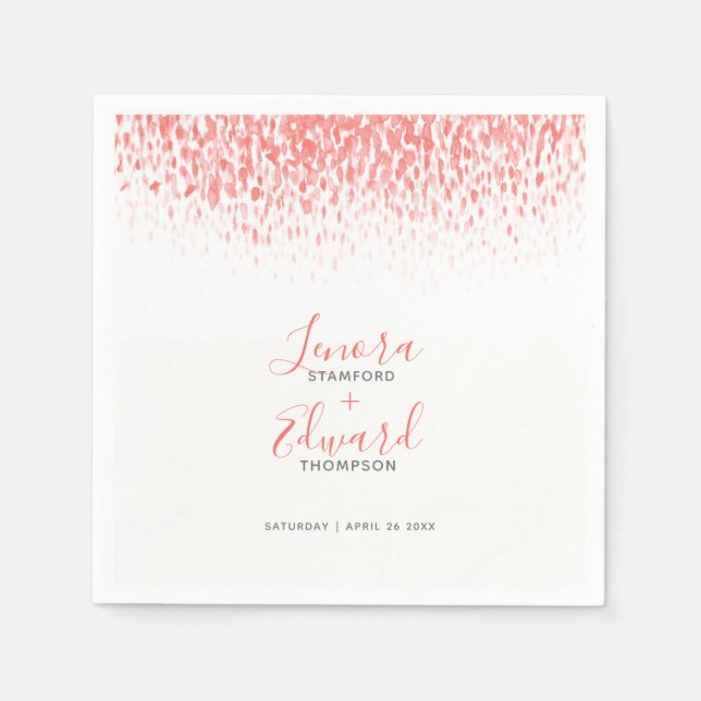 Hochzeit der grauen Korallenhochzeit mit Duschkask Serviette (Vorderseite)