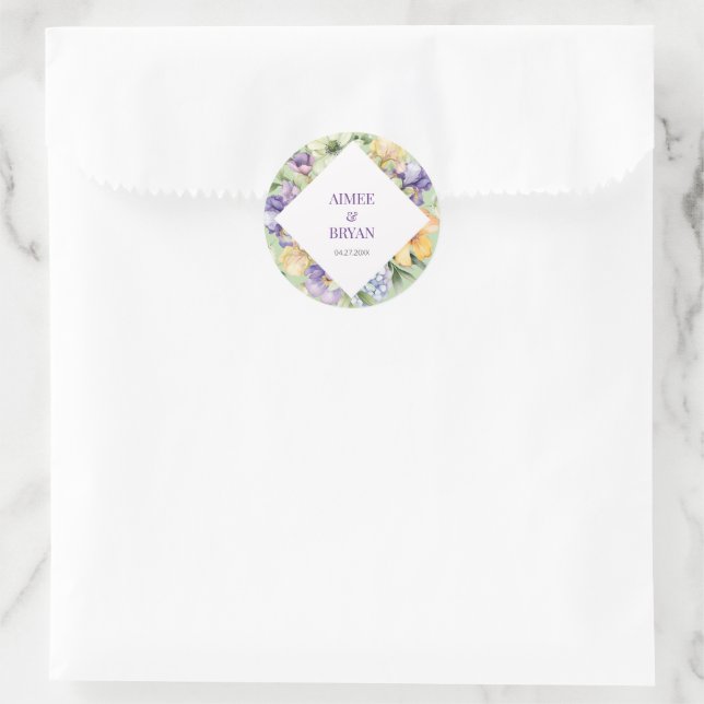 Hochzeit der grünen Blume Runder Aufkleber (Tasche)