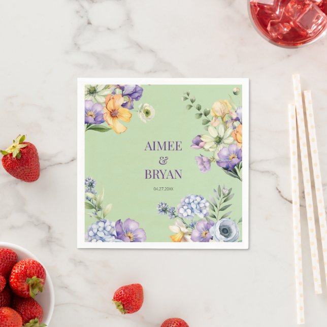 Hochzeit der grünen Blume Serviette (Beispiel)