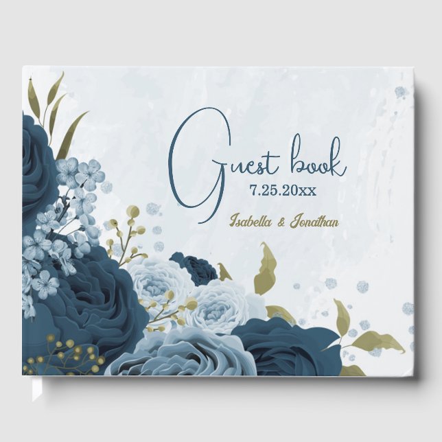 Hochzeit der hellblauen Blume Gästebuch (Vorderseite)
