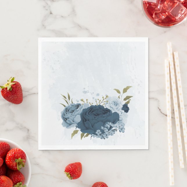 Hochzeit der hellblauen Blume Serviette (Beispiel)