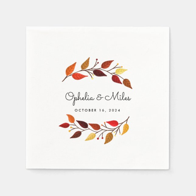 Hochzeit der Herbstzweige Serviette (Vorderseite)