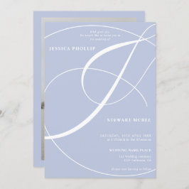 Hochzeit der Kalligraphie in Script-Blau Einladung