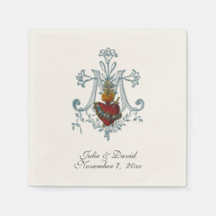 Hochzeit der katholischen Marian Cross Serviette