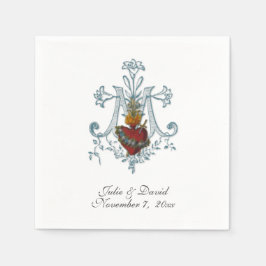 Hochzeit der katholischen Marian Cross Serviette